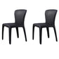 Contemporary Style Metal Dining Side Chair Dining Armless Side Chairs for Kitchen Black Solid Back 2 Piece Set Clearhalo ' kitchen&dining_furn' 'Dining Chairs' 'Dining Tables & Seating' 'dining_chair' 'furn' 'furn_dining_chair' 'Furniture' 'furniture_dining_chair' 'Kitchen & Dining Furniture' 'kitchen' 4097076