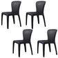 Contemporary Style Metal Dining Side Chair Dining Armless Side Chairs for Kitchen Black Solid Back 4 Piece Set Clearhalo ' kitchen&dining_furn' 'Dining Chairs' 'Dining Tables & Seating' 'dining_chair' 'furn' 'furn_dining_chair' 'Furniture' 'furniture_dining_chair' 'Kitchen & Dining Furniture' 'kitchen' 4097077