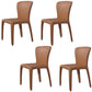 Contemporary Style Metal Dining Side Chair Dining Armless Side Chairs for Kitchen Brown Solid Back 4 Piece Set Clearhalo ' kitchen&dining_furn' 'Dining Chairs' 'Dining Tables & Seating' 'dining_chair' 'furn' 'furn_dining_chair' 'Furniture' 'furniture_dining_chair' 'Kitchen & Dining Furniture' 'kitchen' 4097080