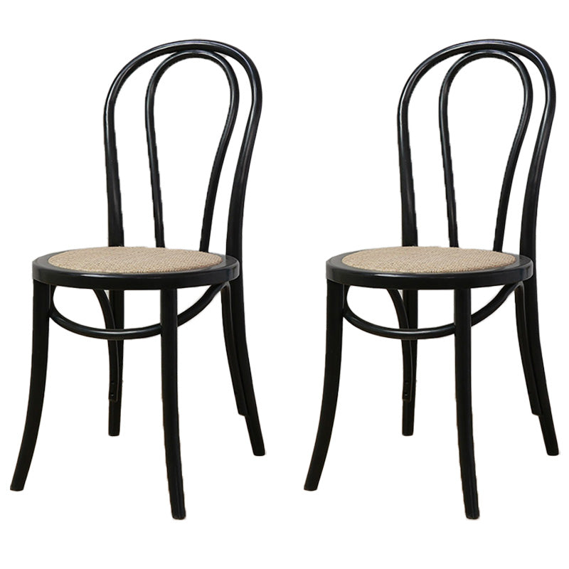 Farmhouse Wood Dining Room Chairs Open Back Dining Armless Chairs for Restaurant Black 2 Piece Set Clearhalo ' kitchen&dining_furn' 'Dining Chairs' 'Dining Tables & Seating' 'dining_chair' 'furn' 'furn_dining_chair' 'Furniture' 'furniture_dining_chair' 'Kitchen & Dining Furniture' 'kitchen' 4097091
