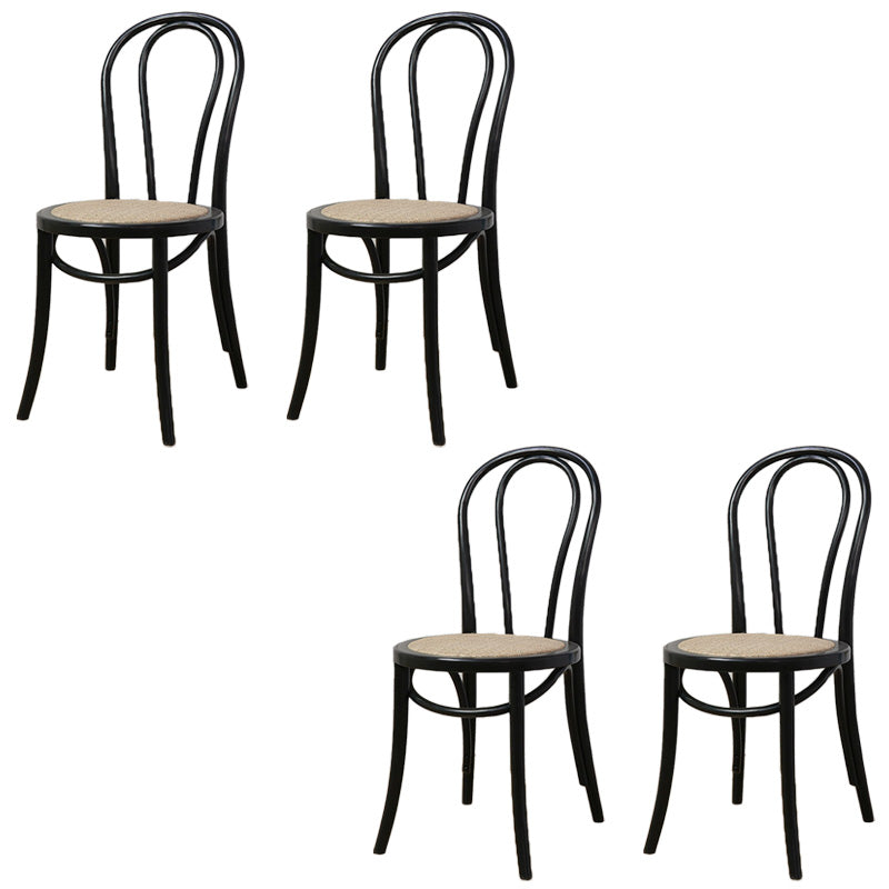 Farmhouse Wood Dining Room Chairs Open Back Dining Armless Chairs for Restaurant Black 4 Piece Set Clearhalo ' kitchen&dining_furn' 'Dining Chairs' 'Dining Tables & Seating' 'dining_chair' 'furn' 'furn_dining_chair' 'Furniture' 'furniture_dining_chair' 'Kitchen & Dining Furniture' 'kitchen' 4097093
