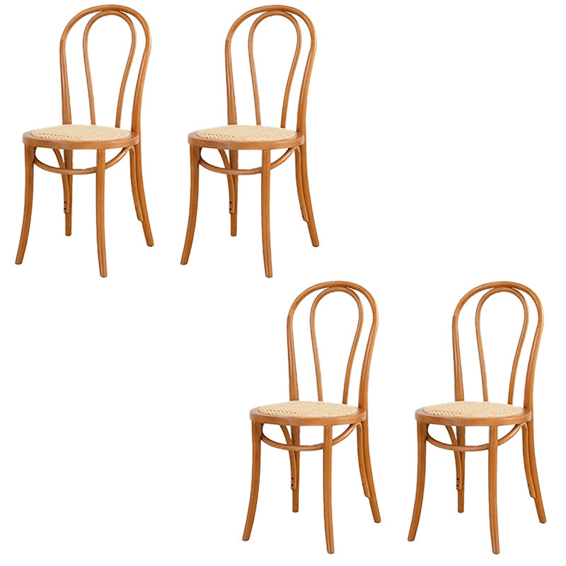 Farmhouse Wood Dining Room Chairs Open Back Dining Armless Chairs for Restaurant Khaki 4 Piece Set Clearhalo ' kitchen&dining_furn' 'Dining Chairs' 'Dining Tables & Seating' 'dining_chair' 'furn' 'furn_dining_chair' 'Furniture' 'furniture_dining_chair' 'Kitchen & Dining Furniture' 'kitchen' 4097105
