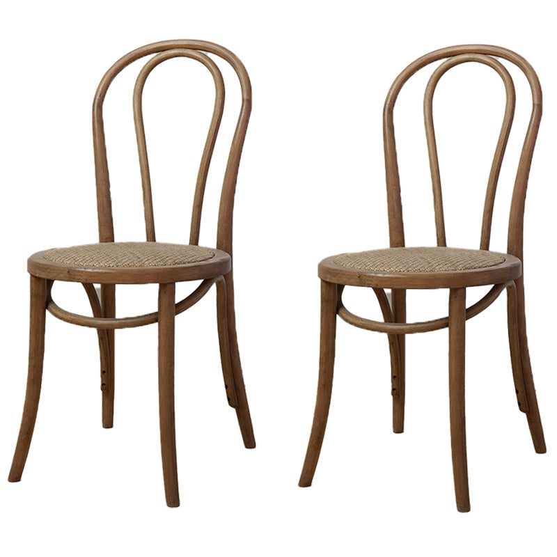 Farmhouse Wood Dining Room Chairs Open Back Dining Armless Chairs for Restaurant Brown 2 Piece Set Clearhalo ' kitchen&dining_furn' 'Dining Chairs' 'Dining Tables & Seating' 'dining_chair' 'furn' 'furn_dining_chair' 'Furniture' 'furniture_dining_chair' 'Kitchen & Dining Furniture' 'kitchen' 4097107