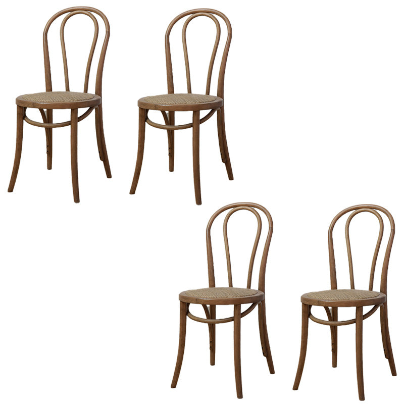 Farmhouse Wood Dining Room Chairs Open Back Dining Armless Chairs for Restaurant Brown 4 Piece Set Clearhalo ' kitchen&dining_furn' 'Dining Chairs' 'Dining Tables & Seating' 'dining_chair' 'furn' 'furn_dining_chair' 'Furniture' 'furniture_dining_chair' 'Kitchen & Dining Furniture' 'kitchen' 4097108