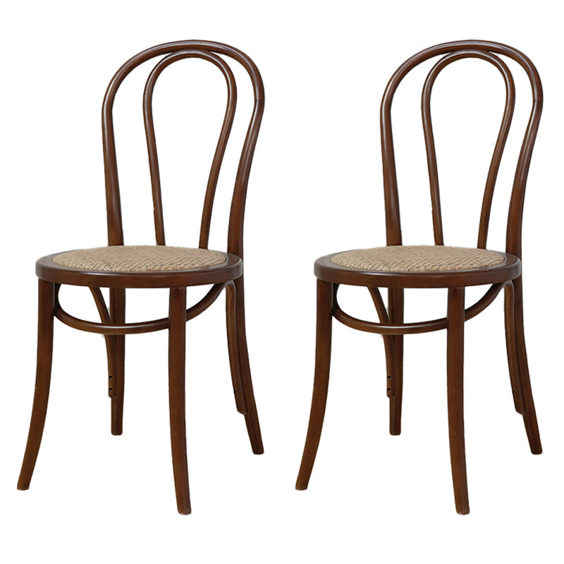 Farmhouse Wood Dining Room Chairs Open Back Dining Armless Chairs for Restaurant Walnut 2 Piece Set Clearhalo ' kitchen&dining_furn' 'Dining Chairs' 'Dining Tables & Seating' 'dining_chair' 'furn' 'furn_dining_chair' 'Furniture' 'furniture_dining_chair' 'Kitchen & Dining Furniture' 'kitchen' 4097113