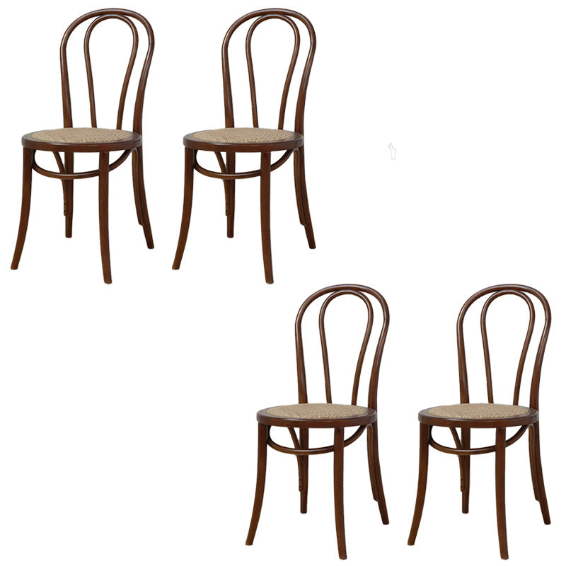 Farmhouse Wood Dining Room Chairs Open Back Dining Armless Chairs for Restaurant Walnut 4 Piece Set Clearhalo ' kitchen&dining_furn' 'Dining Chairs' 'Dining Tables & Seating' 'dining_chair' 'furn' 'furn_dining_chair' 'Furniture' 'furniture_dining_chair' 'Kitchen & Dining Furniture' 'kitchen' 4097114