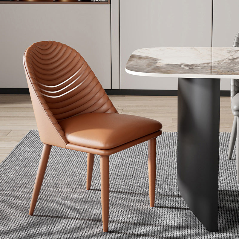 Contemporary Style Metal Dining Chair Dining Armless Side Chair for Kitchen (Set of 2) Clearhalo ' kitchen&dining_furn' 'Dining Chairs' 'Dining Tables & Seating' 'dining_chair' 'furn' 'furn_dining_chair' 'Furniture' 'furniture_dining_chair' 'Kitchen & Dining Furniture' 'kitchen' 4097126