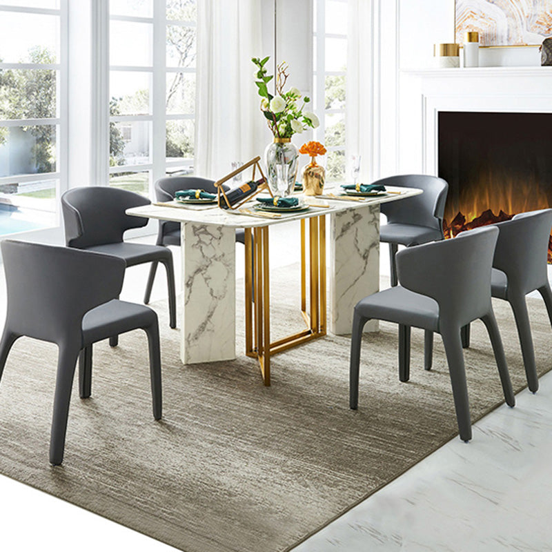 Contemporary Style Metal Dining Chair Dining Armless Side Single Chair for Kitchen Clearhalo ' kitchen&dining_furn' 'Dining Chairs' 'Dining Tables & Seating' 'dining_chair' 'furn' 'furn_dining_chair' 'Furniture' 'furniture_dining_chair' 'Kitchen & Dining Furniture' 'kitchen' 4097134