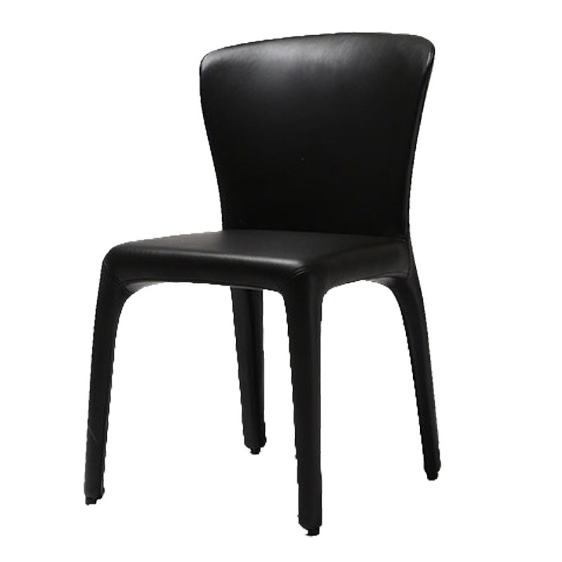 Contemporary Style Metal Dining Chair Dining Armless Side Single Chair for Kitchen Gloss Black Clearhalo ' kitchen&dining_furn' 'Dining Chairs' 'Dining Tables & Seating' 'dining_chair' 'furn' 'furn_dining_chair' 'Furniture' 'furniture_dining_chair' 'Kitchen & Dining Furniture' 'kitchen' 4097147