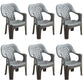 Contemporary Plastic Dining Room Chairs Dining Arm Stackable Chair for Home Use Light Gray 6 Piece Set Clearhalo ' kitchen&dining_furn' 'Dining Chairs' 'Dining Tables & Seating' 'dining_chair' 'furn' 'furn_dining_chair' 'Furniture' 'furniture_dining_chair' 'Kitchen & Dining Furniture' 'kitchen' 4097155