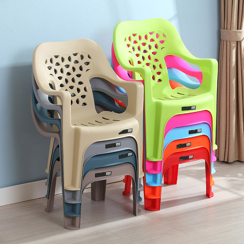 Contemporary Plastic Dining Room Chairs Dining Arm Stackable Chair for Home Use Clearhalo ' kitchen&dining_furn' 'Dining Chairs' 'Dining Tables & Seating' 'dining_chair' 'furn' 'furn_dining_chair' 'Furniture' 'furniture_dining_chair' 'Kitchen & Dining Furniture' 'kitchen' 4097156