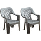 Contemporary Plastic Dining Room Chairs Dining Arm Stackable Chair for Home Use Light Gray 2 Piece Set Clearhalo ' kitchen&dining_furn' 'Dining Chairs' 'Dining Tables & Seating' 'dining_chair' 'furn' 'furn_dining_chair' 'Furniture' 'furniture_dining_chair' 'Kitchen & Dining Furniture' 'kitchen' 4097157