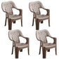 Contemporary Plastic Dining Room Chairs Dining Arm Stackable Chair for Home Use Coffee 4 Piece Set Clearhalo ' kitchen&dining_furn' 'Dining Chairs' 'Dining Tables & Seating' 'dining_chair' 'furn' 'furn_dining_chair' 'Furniture' 'furniture_dining_chair' 'Kitchen & Dining Furniture' 'kitchen' 4097159