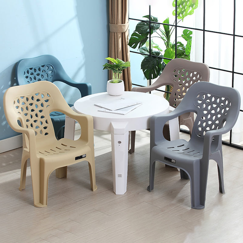 Contemporary Plastic Dining Room Chairs Dining Arm Stackable Chair for Home Use Clearhalo ' kitchen&dining_furn' 'Dining Chairs' 'Dining Tables & Seating' 'dining_chair' 'furn' 'furn_dining_chair' 'Furniture' 'furniture_dining_chair' 'Kitchen & Dining Furniture' 'kitchen' 4097160