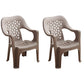 Contemporary Plastic Dining Room Chairs Dining Arm Stackable Chair for Home Use Coffee 2 Piece Set Clearhalo ' kitchen&dining_furn' 'Dining Chairs' 'Dining Tables & Seating' 'dining_chair' 'furn' 'furn_dining_chair' 'Furniture' 'furniture_dining_chair' 'Kitchen & Dining Furniture' 'kitchen' 4097163