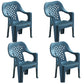 Contemporary Plastic Dining Room Chairs Dining Arm Stackable Chair for Home Use Peacock Blue 4 Piece Set Clearhalo ' kitchen&dining_furn' 'Dining Chairs' 'Dining Tables & Seating' 'dining_chair' 'furn' 'furn_dining_chair' 'Furniture' 'furniture_dining_chair' 'Kitchen & Dining Furniture' 'kitchen' 4097170