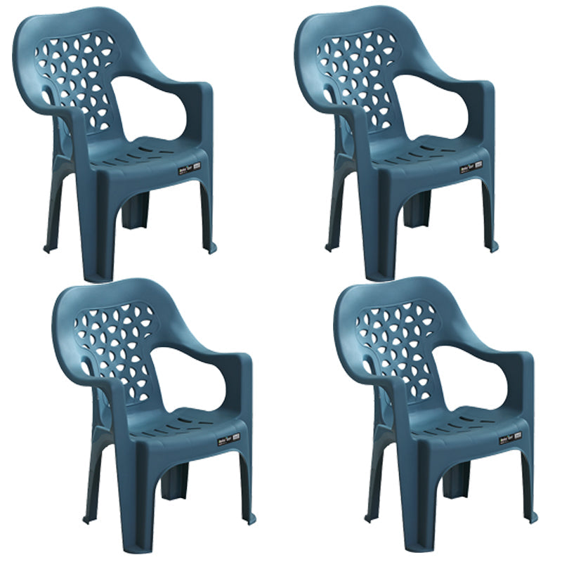 Contemporary Plastic Dining Room Chairs Dining Arm Stackable Chair for Home Use Peacock Blue 4 Piece Set Clearhalo ' kitchen&dining_furn' 'Dining Chairs' 'Dining Tables & Seating' 'dining_chair' 'furn' 'furn_dining_chair' 'Furniture' 'furniture_dining_chair' 'Kitchen & Dining Furniture' 'kitchen' 4097170