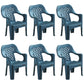 Contemporary Plastic Dining Room Chairs Dining Arm Stackable Chair for Home Use Peacock Blue 6 Piece Set Clearhalo ' kitchen&dining_furn' 'Dining Chairs' 'Dining Tables & Seating' 'dining_chair' 'furn' 'furn_dining_chair' 'Furniture' 'furniture_dining_chair' 'Kitchen & Dining Furniture' 'kitchen' 4097171