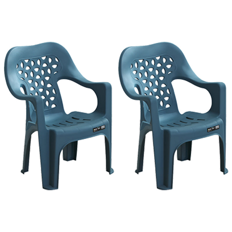 Contemporary Plastic Dining Room Chairs Dining Arm Stackable Chair for Home Use Peacock Blue 2 Piece Set Clearhalo ' kitchen&dining_furn' 'Dining Chairs' 'Dining Tables & Seating' 'dining_chair' 'furn' 'furn_dining_chair' 'Furniture' 'furniture_dining_chair' 'Kitchen & Dining Furniture' 'kitchen' 4097172