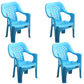 Contemporary Plastic Dining Room Chairs Dining Arm Stackable Chair for Home Use Sky Blue 4 Piece Set Clearhalo ' kitchen&dining_furn' 'Dining Chairs' 'Dining Tables & Seating' 'dining_chair' 'furn' 'furn_dining_chair' 'Furniture' 'furniture_dining_chair' 'Kitchen & Dining Furniture' 'kitchen' 4097173