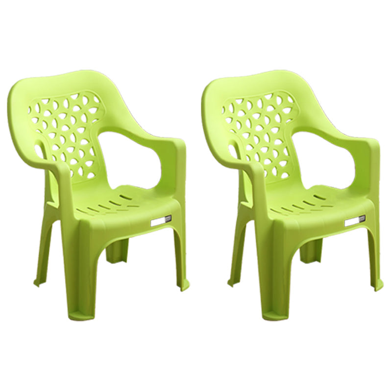 Contemporary Plastic Dining Room Chairs Dining Arm Stackable Chair for Home Use Fruit Green 2 Piece Set Clearhalo ' kitchen&dining_furn' 'Dining Chairs' 'Dining Tables & Seating' 'dining_chair' 'furn' 'furn_dining_chair' 'Furniture' 'furniture_dining_chair' 'Kitchen & Dining Furniture' 'kitchen' 4097178