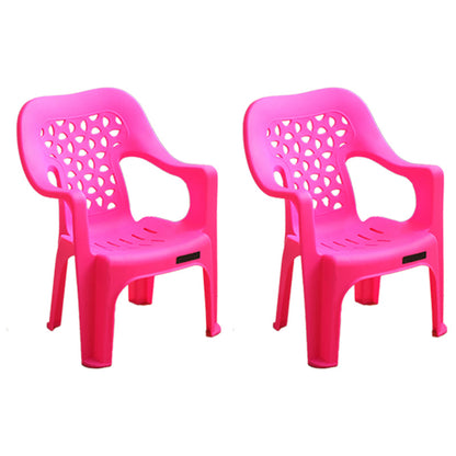 Contemporary Plastic Dining Room Chairs Dining Arm Stackable Chair for Home Use Rose Red 2 Piece Set Clearhalo ' kitchen&dining_furn' 'Dining Chairs' 'Dining Tables & Seating' 'dining_chair' 'furn' 'furn_dining_chair' 'Furniture' 'furniture_dining_chair' 'Kitchen & Dining Furniture' 'kitchen' 4097181