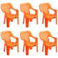 Contemporary Plastic Dining Room Chairs Dining Arm Stackable Chair for Home Use Orange 6 Piece Set Clearhalo ' kitchen&dining_furn' 'Dining Chairs' 'Dining Tables & Seating' 'dining_chair' 'furn' 'furn_dining_chair' 'Furniture' 'furniture_dining_chair' 'Kitchen & Dining Furniture' 'kitchen' 4097183