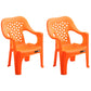 Contemporary Plastic Dining Room Chairs Dining Arm Stackable Chair for Home Use Orange 2 Piece Set Clearhalo ' kitchen&dining_furn' 'Dining Chairs' 'Dining Tables & Seating' 'dining_chair' 'furn' 'furn_dining_chair' 'Furniture' 'furniture_dining_chair' 'Kitchen & Dining Furniture' 'kitchen' 4097184