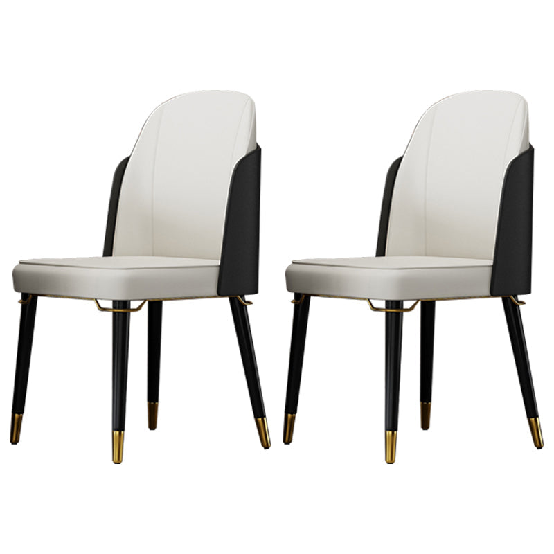 Nordic Style Wood Dining Chair PU Leather Armless Dining Chairs for Home Use Black White 2 Piece Set Clearhalo ' kitchen&dining_furn' 'Dining Chairs' 'Dining Tables & Seating' 'dining_chair' 'furn' 'furn_dining_chair' 'Furniture' 'furniture_dining_chair' 'Kitchen & Dining Furniture' 'kitchen' 4097191