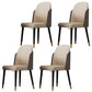 Nordic Style Wood Dining Chair PU Leather Armless Dining Chairs for Home Use Brown-Khaki 4 Piece Set Clearhalo ' kitchen&dining_furn' 'Dining Chairs' 'Dining Tables & Seating' 'dining_chair' 'furn' 'furn_dining_chair' 'Furniture' 'furniture_dining_chair' 'Kitchen & Dining Furniture' 'kitchen' 4097192
