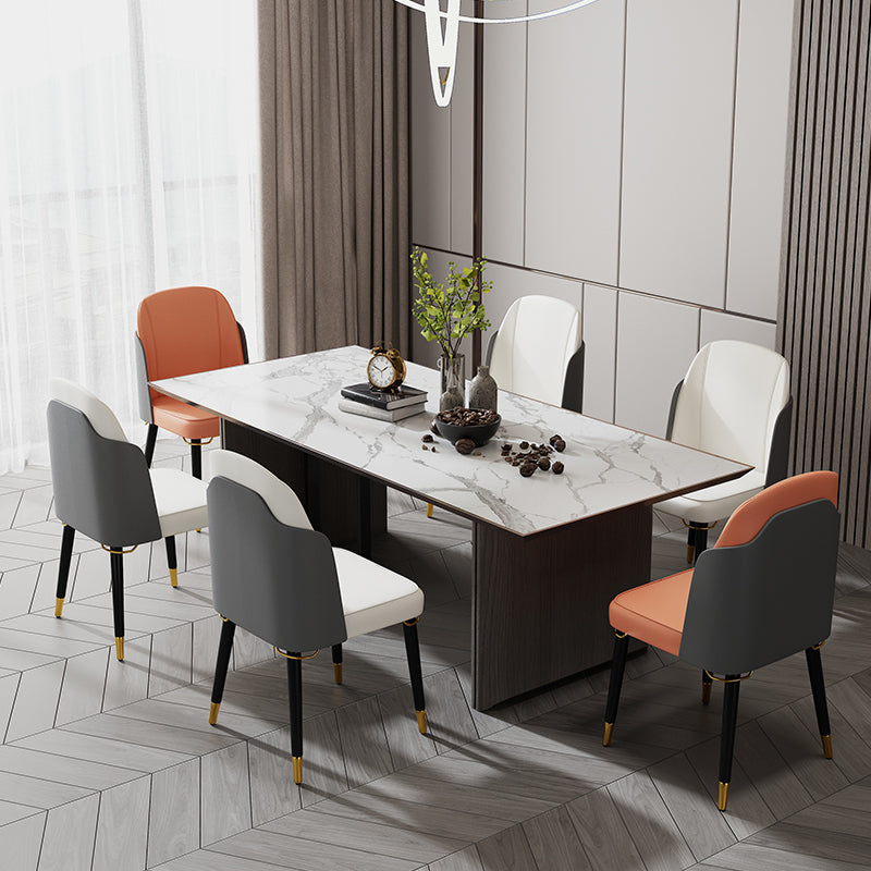 Nordic Style Wood Dining Chair PU Leather Armless Dining Chairs for Home Use Clearhalo ' kitchen&dining_furn' 'Dining Chairs' 'Dining Tables & Seating' 'dining_chair' 'furn' 'furn_dining_chair' 'Furniture' 'furniture_dining_chair' 'Kitchen & Dining Furniture' 'kitchen' 4097193