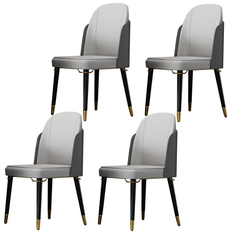 Nordic Style Wood Dining Chair PU Leather Armless Dining Chairs for Home Use Grey 4 Piece Set Clearhalo ' kitchen&dining_furn' 'Dining Chairs' 'Dining Tables & Seating' 'dining_chair' 'furn' 'furn_dining_chair' 'Furniture' 'furniture_dining_chair' 'Kitchen & Dining Furniture' 'kitchen' 4097205
