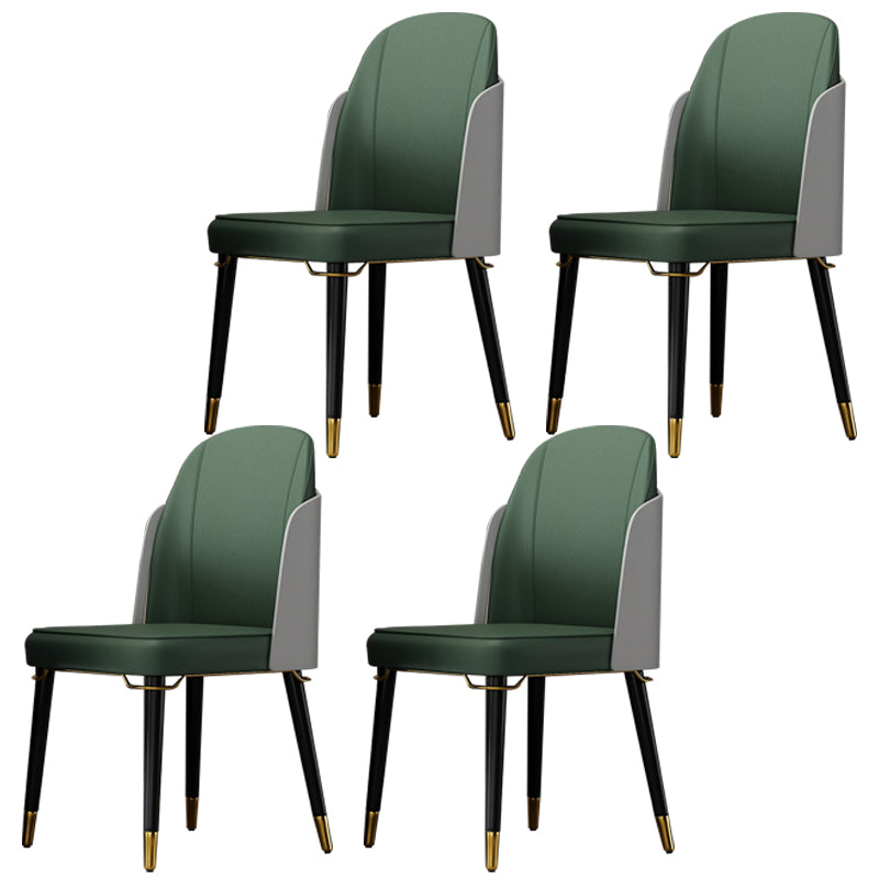 Nordic Style Wood Dining Chair PU Leather Armless Dining Chairs for Home Use Blackish Green 4 Piece Set Clearhalo ' kitchen&dining_furn' 'Dining Chairs' 'Dining Tables & Seating' 'dining_chair' 'furn' 'furn_dining_chair' 'Furniture' 'furniture_dining_chair' 'Kitchen & Dining Furniture' 'kitchen' 4097214