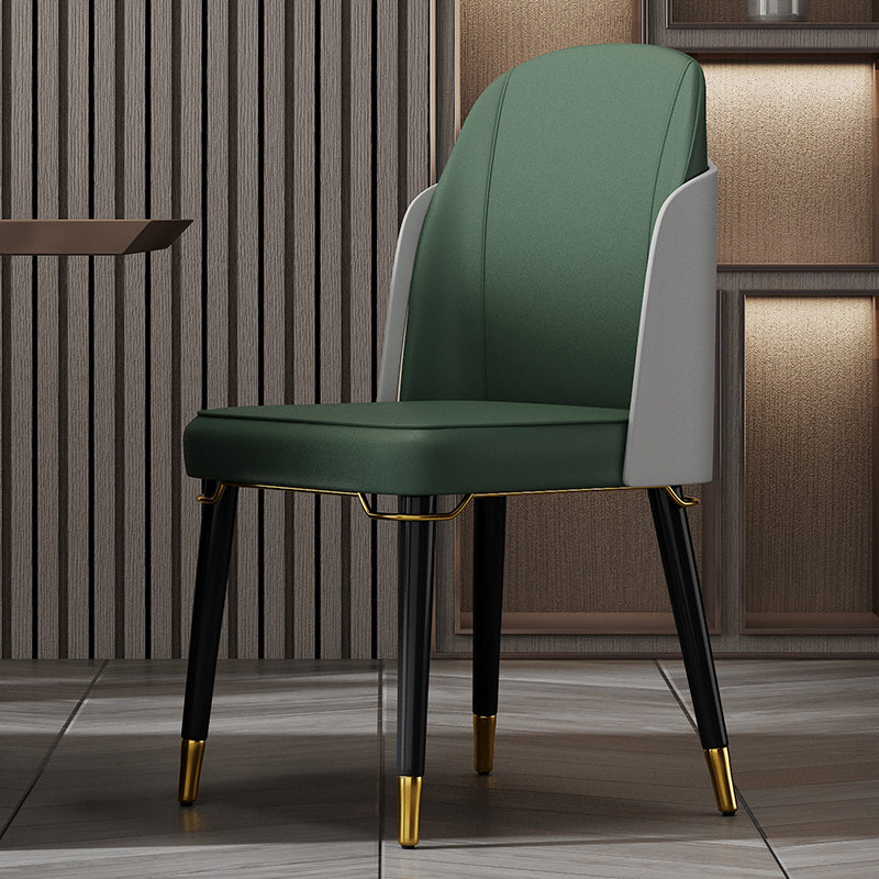 Nordic Style Wood Dining Chair PU Leather Armless Dining Chairs for Home Use Blackish Green 1 Piece Clearhalo ' kitchen&dining_furn' 'Dining Chairs' 'Dining Tables & Seating' 'dining_chair' 'furn' 'furn_dining_chair' 'Furniture' 'furniture_dining_chair' 'Kitchen & Dining Furniture' 'kitchen' 4097215