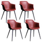 Industrial Metal Dining Room Armchair Upholstered Side Leather Chairs for Home Use Burgundy Set of 4 Clearhalo ' kitchen&dining_furn' 'Dining Chairs' 'Dining Tables & Seating' 'dining_chair' 'Furniture' 'furniture_dining_chair' 'Kitchen & Dining Furniture' 'kitchen' 4097231