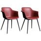 Industrial Metal Dining Room Armchair Upholstered Side Leather Chairs for Home Use Burgundy Set of 2 Clearhalo ' kitchen&dining_furn' 'Dining Chairs' 'Dining Tables & Seating' 'dining_chair' 'Furniture' 'furniture_dining_chair' 'Kitchen & Dining Furniture' 'kitchen' 4097234