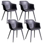 Industrial Metal Dining Room Armchair Upholstered Side Leather Chairs for Home Use Black-Gray Set of 4 Clearhalo ' kitchen&dining_furn' 'Dining Chairs' 'Dining Tables & Seating' 'dining_chair' 'Furniture' 'furniture_dining_chair' 'Kitchen & Dining Furniture' 'kitchen' 4097242