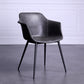 Industrial Metal Dining Room Armchair Upholstered Side Leather Chairs for Home Use Black-Gray 1 Piece Clearhalo ' kitchen&dining_furn' 'Dining Chairs' 'Dining Tables & Seating' 'dining_chair' 'Furniture' 'furniture_dining_chair' 'Kitchen & Dining Furniture' 'kitchen' 4097245