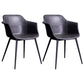 Industrial Metal Dining Room Armchair Upholstered Side Leather Chairs for Home Use Black-Gray Set of 2 Clearhalo ' kitchen&dining_furn' 'Dining Chairs' 'Dining Tables & Seating' 'dining_chair' 'Furniture' 'furniture_dining_chair' 'Kitchen & Dining Furniture' 'kitchen' 4097247