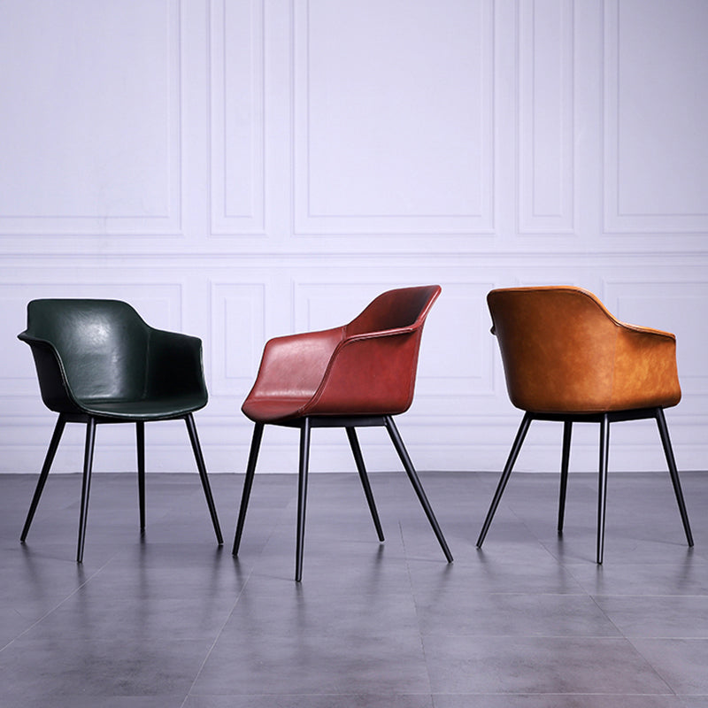 Industrial Metal Dining Room Armchair Upholstered Side Leather Chairs for Home Use Clearhalo ' kitchen&dining_furn' 'Dining Chairs' 'Dining Tables & Seating' 'dining_chair' 'Furniture' 'furniture_dining_chair' 'Kitchen & Dining Furniture' 'kitchen' 4097249
