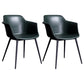 Industrial Metal Dining Room Armchair Upholstered Side Leather Chairs for Home Use Blackish Green Set of 2 Clearhalo ' kitchen&dining_furn' 'Dining Chairs' 'Dining Tables & Seating' 'dining_chair' 'Furniture' 'furniture_dining_chair' 'Kitchen & Dining Furniture' 'kitchen' 4097252