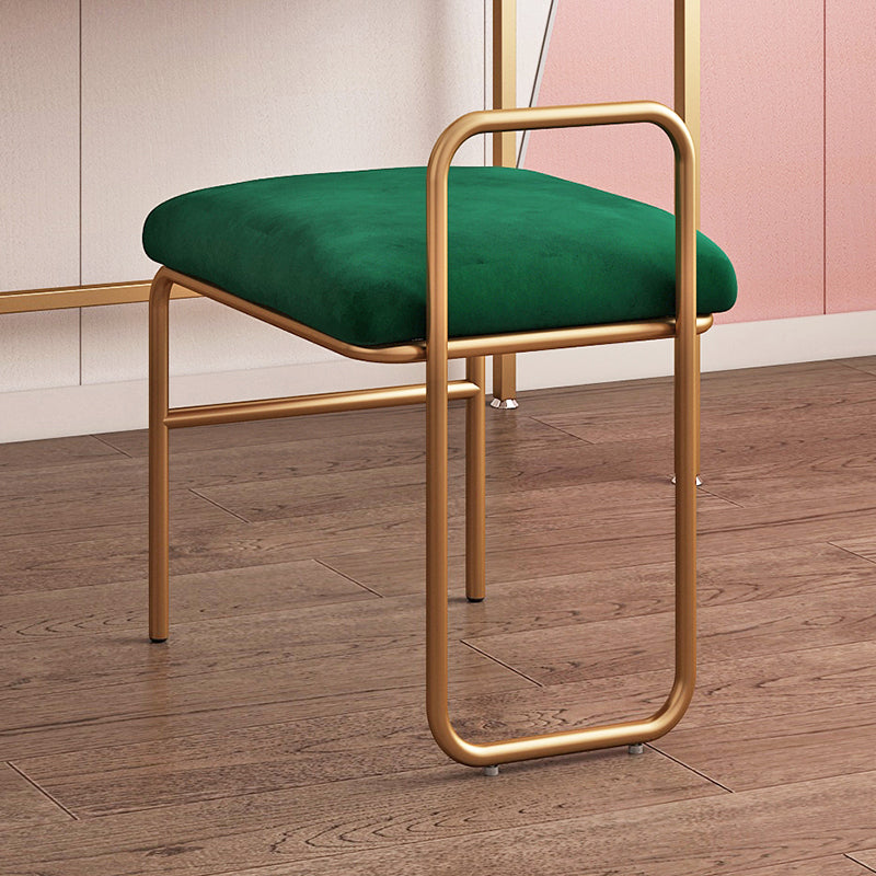 Nordic Style Metal Dining Chair Velvet Armless Single Dining Chair for Home Use Blackish Green Brass Gold Clearhalo ' kitchen&dining_furn' 'Dining Chairs' 'Dining Tables & Seating' 'dining_chair' 'furn' 'furn_dining_chair' 'Furniture' 'furniture_dining_chair' 'Kitchen & Dining Furniture' 'kitchen' 4097258