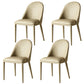 Contemporary Metal Dining Room Chairs Dining Armless Faux Leather Chairs Beige 4 Piece Set Clearhalo ' kitchen&dining_furn' 'Dining Chairs' 'Dining Tables & Seating' 'dining_chair' 'furn' 'furn_dining_chair' 'Furniture' 'furniture_dining_chair' 'Kitchen & Dining Furniture' 'kitchen' 4097270