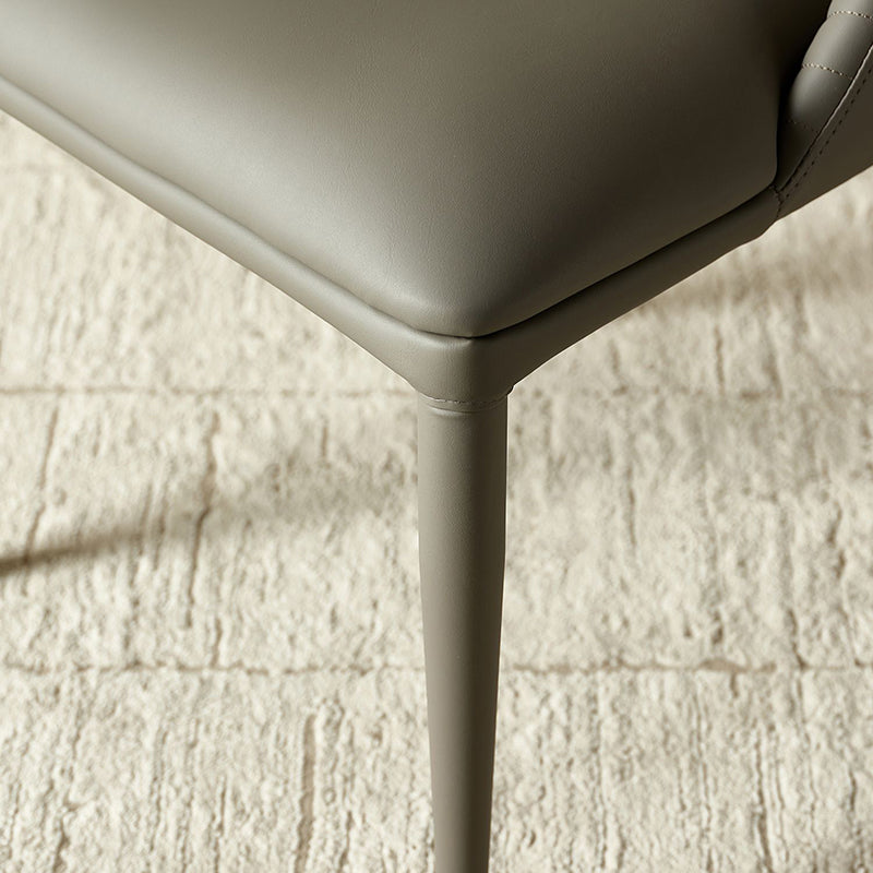 Contemporary Metal Dining Room Chairs Dining Armless Faux Leather Chairs Clearhalo ' kitchen&dining_furn' 'Dining Chairs' 'Dining Tables & Seating' 'dining_chair' 'furn' 'furn_dining_chair' 'Furniture' 'furniture_dining_chair' 'Kitchen & Dining Furniture' 'kitchen' 4097283