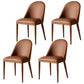 Contemporary Metal Dining Room Chairs Dining Armless Faux Leather Chairs Brown 4 Piece Set Clearhalo ' kitchen&dining_furn' 'Dining Chairs' 'Dining Tables & Seating' 'dining_chair' 'furn' 'furn_dining_chair' 'Furniture' 'furniture_dining_chair' 'Kitchen & Dining Furniture' 'kitchen' 4097287