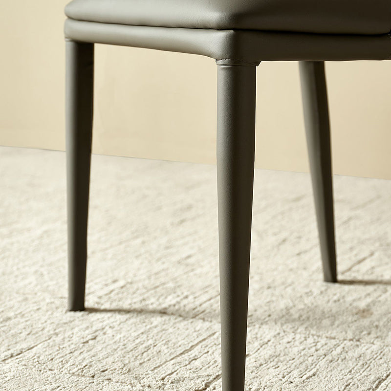 Contemporary Metal Dining Room Chairs Dining Armless Faux Leather Chairs Clearhalo ' kitchen&dining_furn' 'Dining Chairs' 'Dining Tables & Seating' 'dining_chair' 'furn' 'furn_dining_chair' 'Furniture' 'furniture_dining_chair' 'Kitchen & Dining Furniture' 'kitchen' 4097288