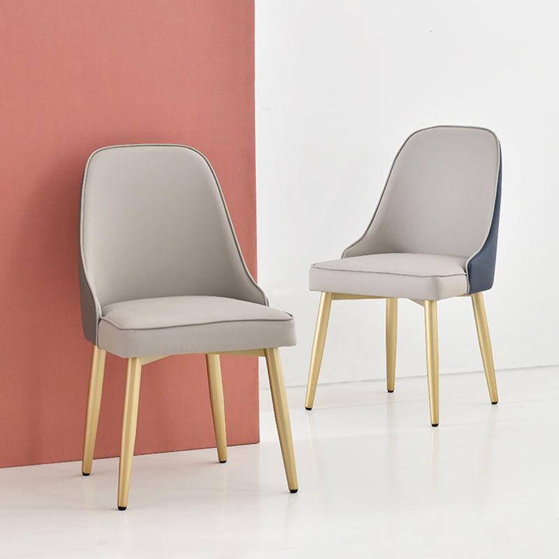 Nordic Style Metal Dining Armless Chair Upholstered Fabric Dining Side Chair Clearhalo ' kitchen&dining_furn' 'Dining Chairs' 'Dining Tables & Seating' 'dining_chair' 'furn' 'furn_dining_chair' 'Furniture' 'furniture_dining_chair' 'Kitchen & Dining Furniture' 'kitchen' 4097297