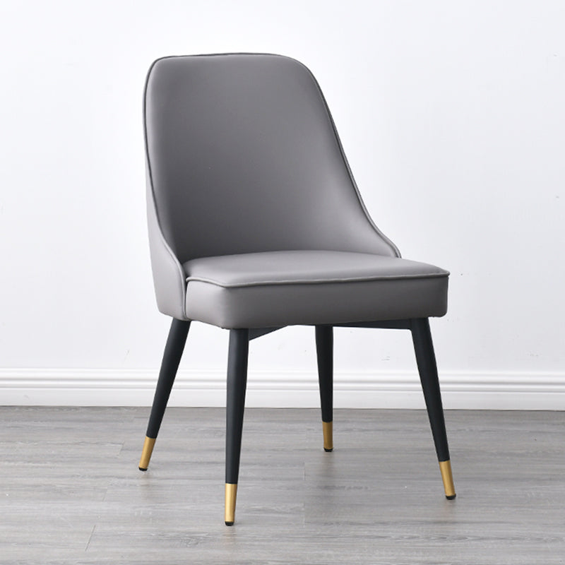 Nordic Style Metal Dining Armless Chair Upholstered Fabric Dining Side Chair Grey 1 Piece Black Gold Clearhalo ' kitchen&dining_furn' 'Dining Chairs' 'Dining Tables & Seating' 'dining_chair' 'furn' 'furn_dining_chair' 'Furniture' 'furniture_dining_chair' 'Kitchen & Dining Furniture' 'kitchen' 4097299