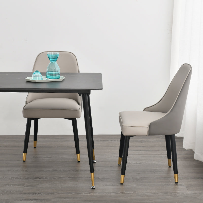 Nordic Style Metal Dining Armless Chair Upholstered Fabric Dining Side Chair Clearhalo ' kitchen&dining_furn' 'Dining Chairs' 'Dining Tables & Seating' 'dining_chair' 'furn' 'furn_dining_chair' 'Furniture' 'furniture_dining_chair' 'Kitchen & Dining Furniture' 'kitchen' 4097303