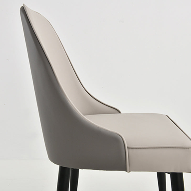 Nordic Style Metal Dining Armless Chair Upholstered Fabric Dining Side Chair Clearhalo ' kitchen&dining_furn' 'Dining Chairs' 'Dining Tables & Seating' 'dining_chair' 'furn' 'furn_dining_chair' 'Furniture' 'furniture_dining_chair' 'Kitchen & Dining Furniture' 'kitchen' 4097309